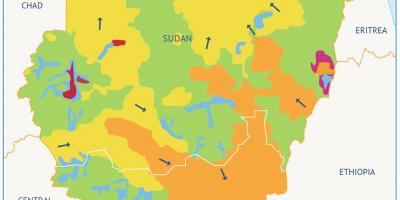 Kaart van Soedan-bekken 