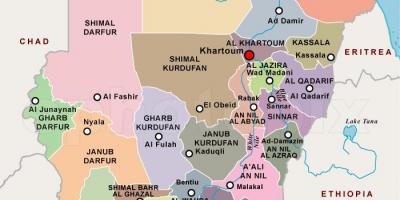 Kaart van Soedan-regio ' s